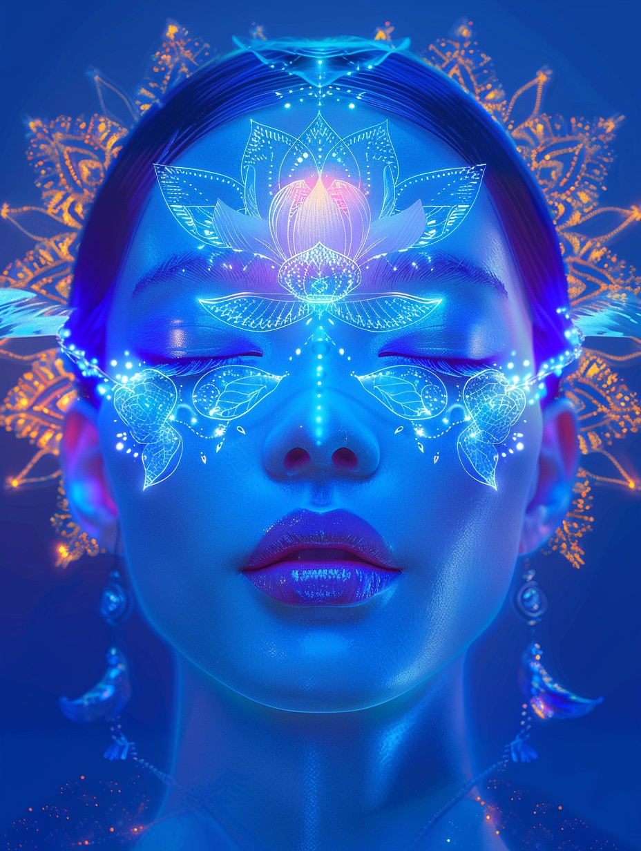 midjourney绘画 _ 蓝莲花女孩 ai关键词 midjourney绘画 _ 蓝莲花女孩 ai关键词